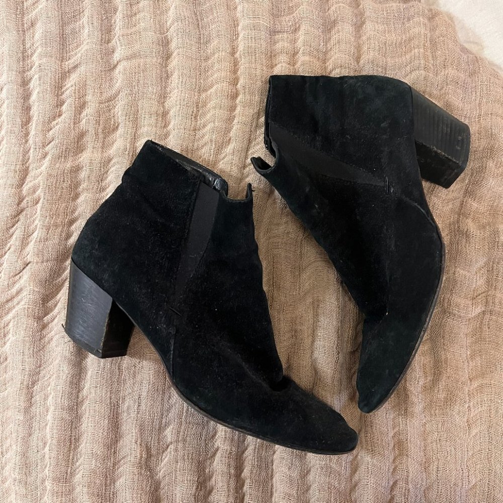 Aquatalia Suede Black Booties Size 10